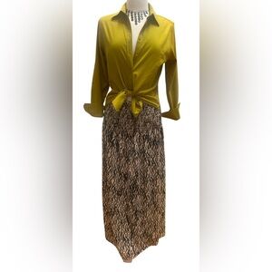 NWT -H&M - Black and Cream Patterned Maxi Skirt